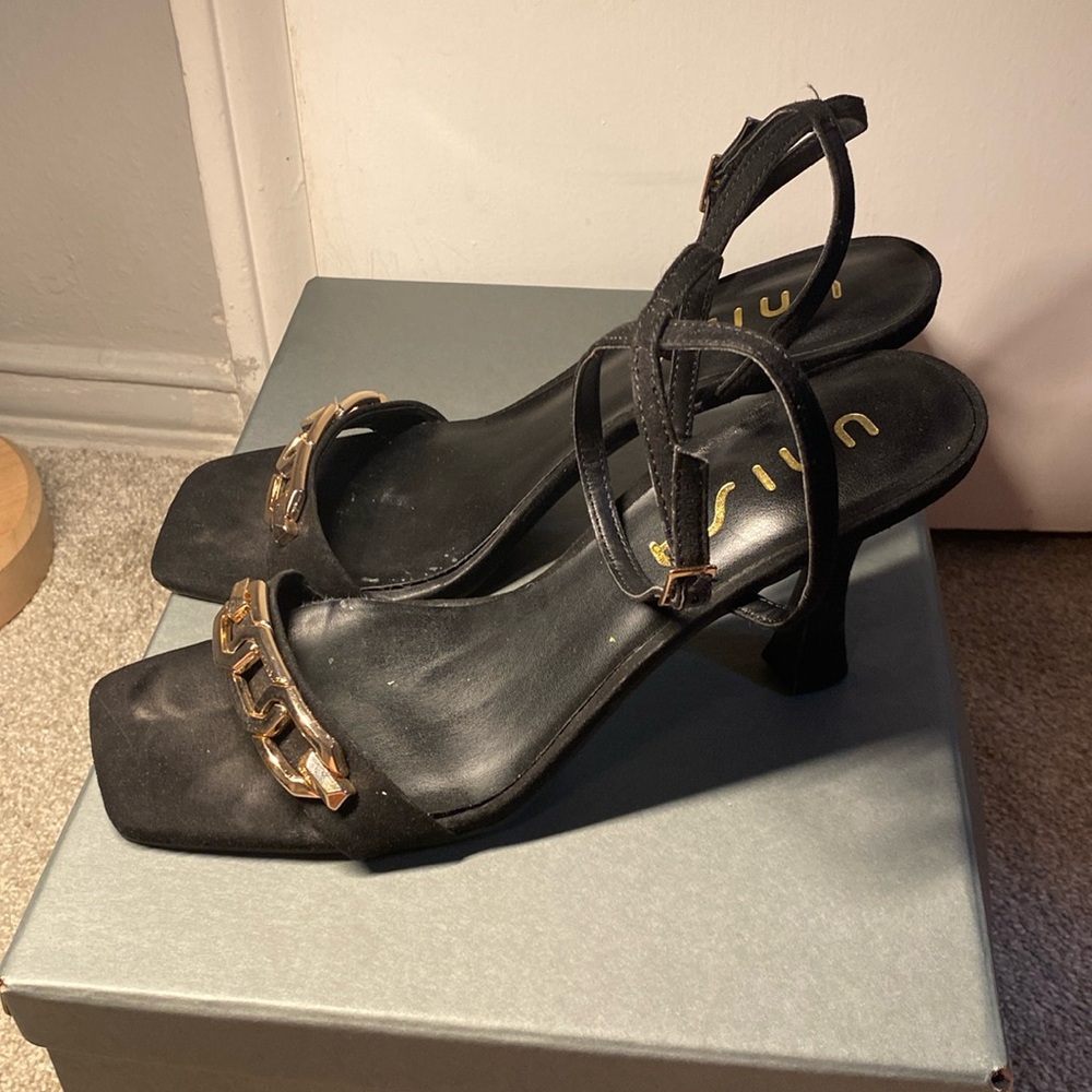 Black and Gold Heels